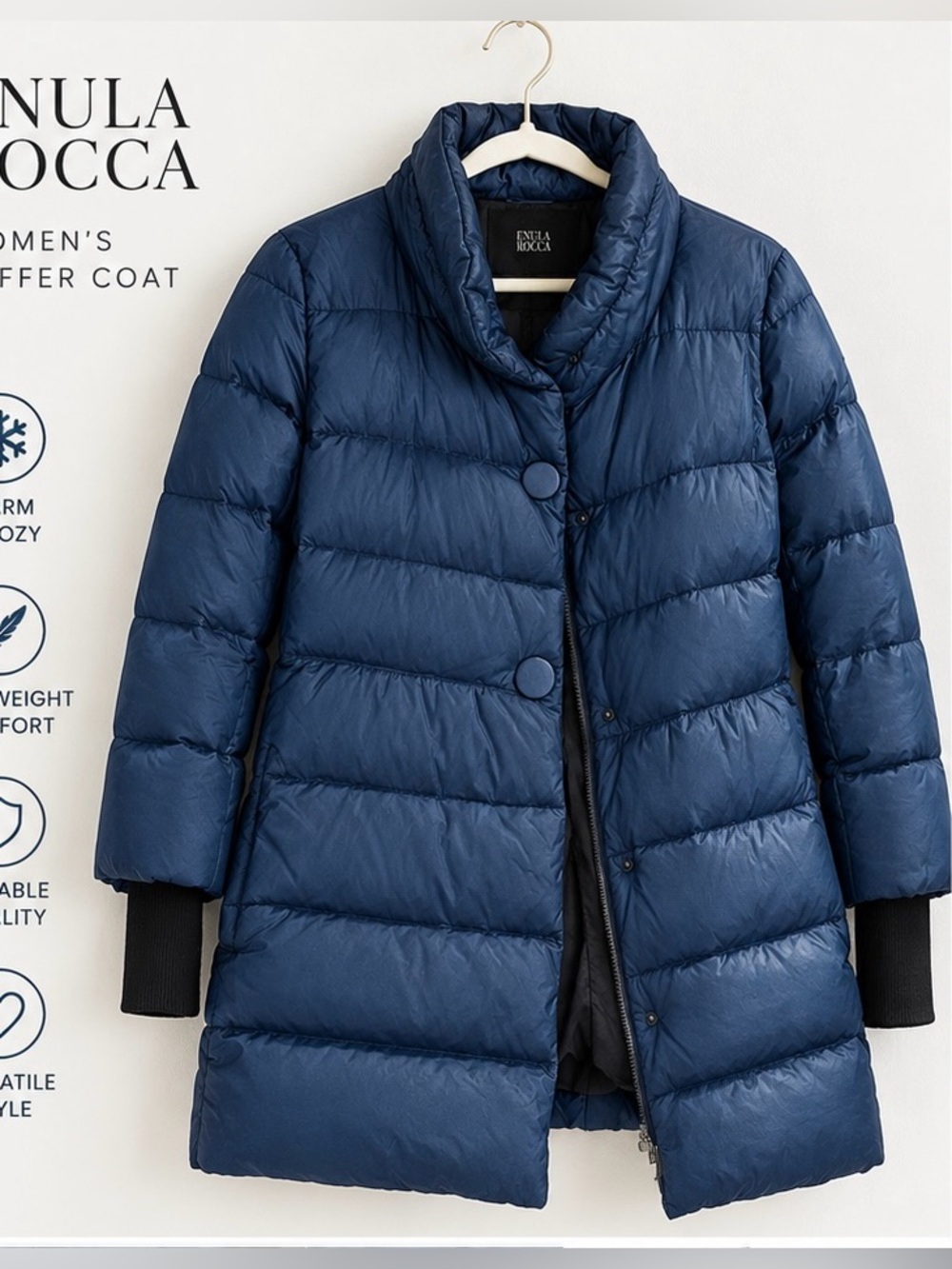 Cinzia Rocco Women's Navy Puffer Coat